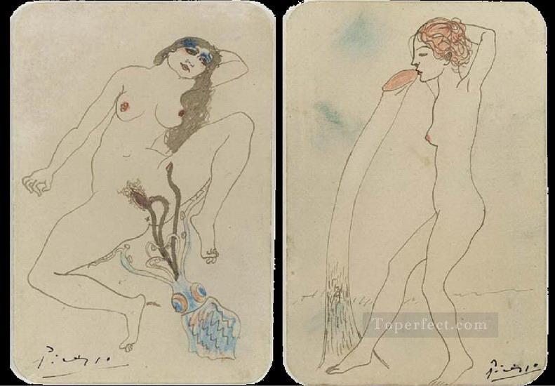 Two erotic drawings Two erotic drawings 1903 cubist Pablo Picasso Oil Paintings